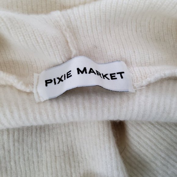 Pixie Market Women's Wool Cashmere Blend Collar Sweater Ivory - Picture 5 of 6